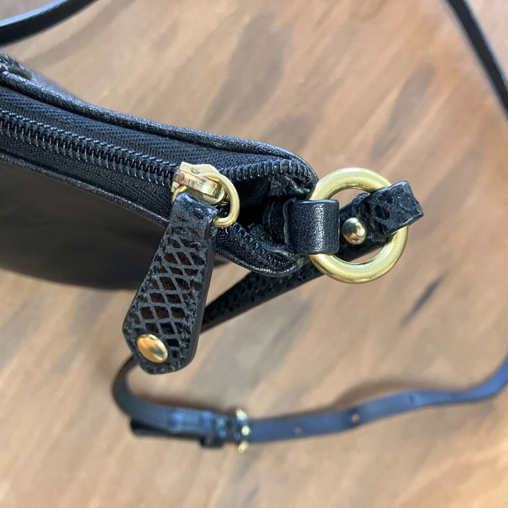 Coach Ashley Python Leather Crossbody Bag Black S… - image 7